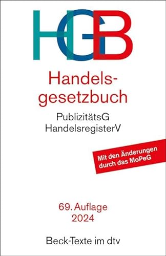 Stock image for Handelsgesetzbuch: mit Einfhrungsgesetz, Publizittsgesetz und Handelsregisterverordnung for sale by Revaluation Books