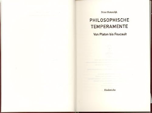 Beispielbild für Philosophische Temperamente - Von Platon bis Foucault zum Verkauf von Versandantiquariat Jena
