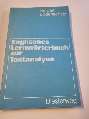 Immagine dell'editore per Englisches Lernw�rterbuch zur Textanalyse (Diesterwegs Neusprachliche Arbeitsmittel: Englische Abteilung) venduto da medimops