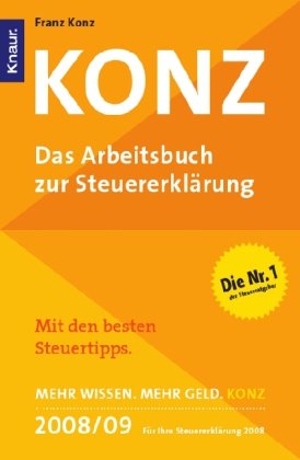 9783426781876: Konz 2008/2009 - Das Arbeitsbuch zur Steuererklrung