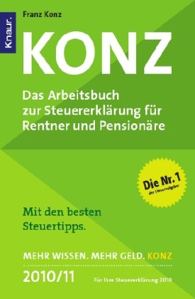 9783426784020: Konz/Arbeitsbuch zur Steuererklrung fr Rentner