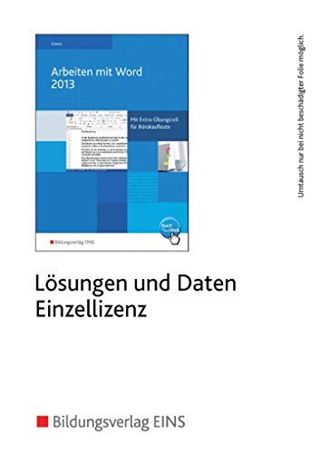 Imagen de archivo de Arbeiten mit Word 2013 CD-ROM mit Lsungen und Daten zum Buch: Einzellizenz a la venta por Buchpark