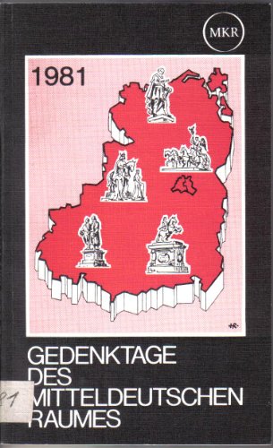 Beispielbild fr Gedenktage des mitteldeutschen Raumes. zum Verkauf von Grammat Antiquariat