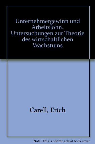 Beispielbild fr Unternehmergewinn und Arbeitslohn. zum Verkauf von SKULIMA Wiss. Versandbuchhandlung