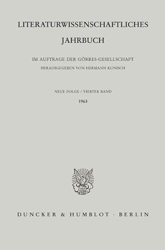 9783428023509: Literaturwissenschaftliches Jahrbuch