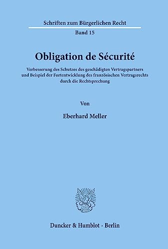 Stock image for Obligation de Scurit. for sale by SKULIMA Wiss. Versandbuchhandlung