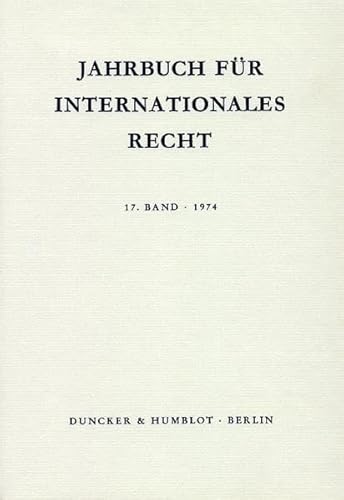 Stock image for Jahrbuch fr Internationales Recht. for sale by SKULIMA Wiss. Versandbuchhandlung