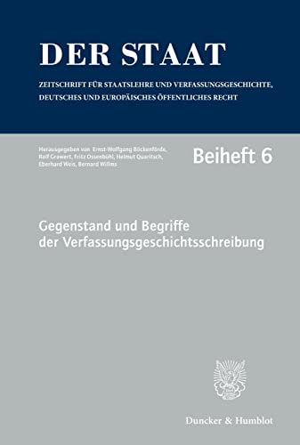 Imagen de archivo de Gegenstand und Begriffe der Verfassungsgeschichtsschreibung. a la venta por Antiquariat  Werner Haschtmann