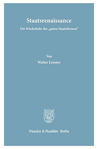 Beispielbild fr Staatsrenaissance. zum Verkauf von Antiquariat  Werner Haschtmann