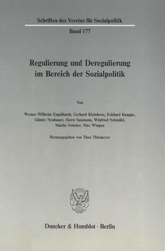 Imagen de archivo de Regulierung und Deregulierung im Bereich der Sozialpolitik. a la venta por medimops