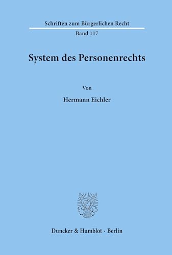 Beispielbild fr System des Personenrechts. zum Verkauf von SKULIMA Wiss. Versandbuchhandlung