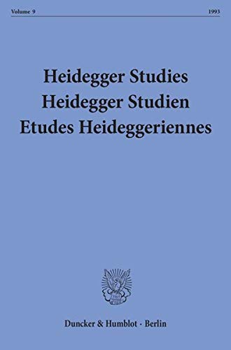 9783428076994: Heidegger Studies / Heidegger Studien / Etudes Heideggeriennes: Vol. 9 (1993)