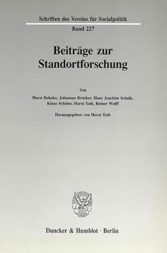 Beiträge zur Standortforschung.