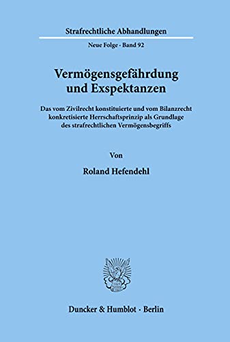 Imagen de archivo de Vermgensgefhrdung und Exspektanzen. a la venta por SKULIMA Wiss. Versandbuchhandlung