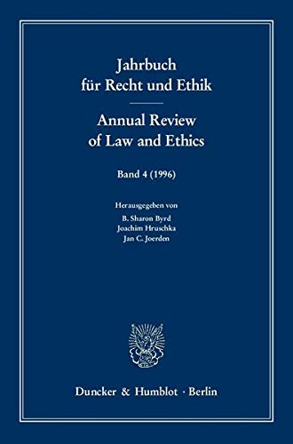 9783428086849: Jahrbuch Fur Recht Und Ethik / Annual Review of Law and Ethics: Bd. 4 (1996). Themenschwerpunkt: Bioethik Und Medizinrecht / Bioethics and the Law
