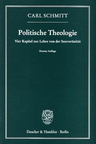 9783428088058: Politische Theologie: Vier Kapitel zur Lehre von der Souvernitt