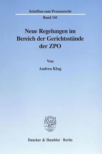 9783428091768: Neue Regelungen Im Bereich Der Gerichtsstande Der Zpo