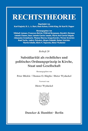 Stock image for Subsidiaritt als rechtliches und politisches Ordnungsprinzip in Kirche, Staat und Gesellschaft. for sale by SKULIMA Wiss. Versandbuchhandlung