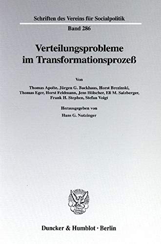 9783428107070: Verteilungsprobleme Im Transformationsprozess (Schriften Des Vereins Fur Socialpolitik, 286)