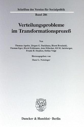 9783428107070: Verteilungsprobleme Im Transformationsprozess (Schriften Des Vereins Fur Socialpolitik, 286) (German Edition)
