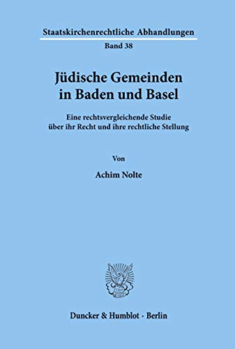 Imagen de archivo de Jdische Gemeinden in Baden und Basel. a la venta por SKULIMA Wiss. Versandbuchhandlung