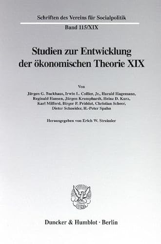 Studien zur Entwicklung der ökonomischen Theorie XIX: John Stuart Mill.