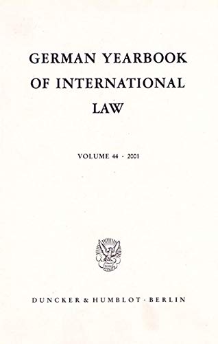 9783428108770: German Yearbook of International Law 2001/ Jahrbuch Fur Internationales Recht 2001