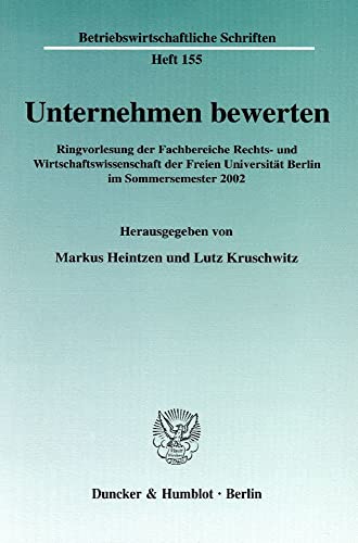 Stock image for Unternehmen bewerten. for sale by SKULIMA Wiss. Versandbuchhandlung