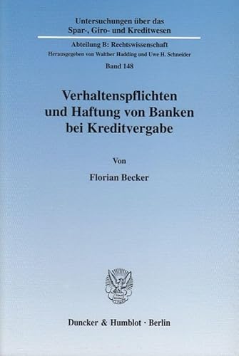 Immagine stock per Verhaltenspflichten Und Haftung Von Banken Bei Kreditvergabe: 148