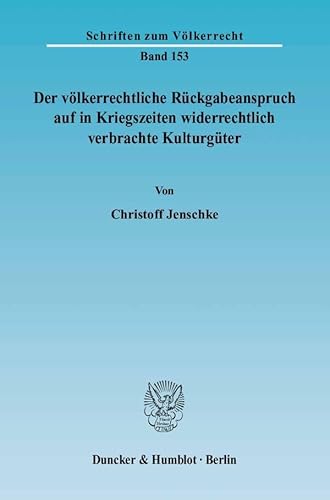 Der völkerrechtliche Rückgabeanspruch auf in Kriegszeiten widerrechtlich verbrachte Kulturgüter.