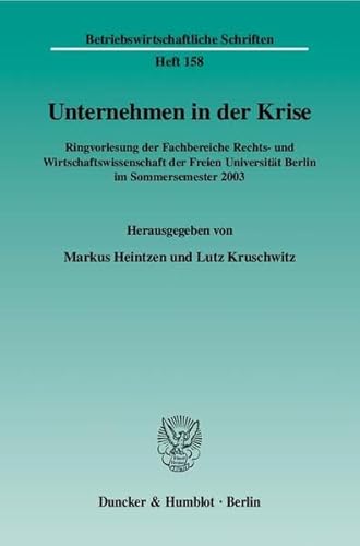 Stock image for Unternehmen in der Krise. for sale by SKULIMA Wiss. Versandbuchhandlung