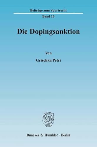 9783428113583: Die Dopingsanktion