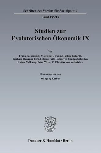 9783428115556: Studien Zur Evolutorischen Okonomik: Evolutionsokonomische Grundsatzfragen, Makrookonomik Und Institutionen: 195 (Schriften Des Vereins Fur Socialpolitik)