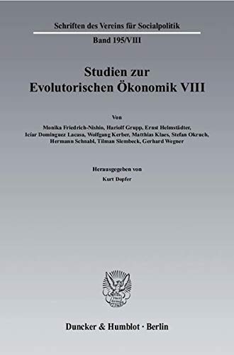 9783428115709: Studien Zur Evolutorischen Okonomik VIII: Evolutorische Wirtschaftspolitik - Grundlagen Und Anwendungsmodelle