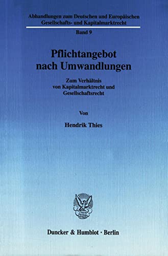 Stock image for Pflichtangebot nach Umwandlungen. for sale by SKULIMA Wiss. Versandbuchhandlung