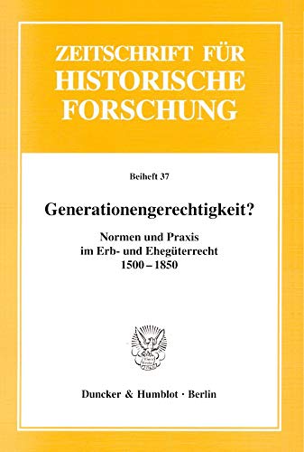 Stock image for Generationengerechtigkeit? for sale by SKULIMA Wiss. Versandbuchhandlung