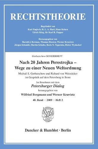 Beispielbild fr Nach 20 Jahren Perestrojka - Wege zu einer neuen Weltordnung. Michael S. Gorbatschow und Richard von Weizscker im Gesprch auf dem Petersberg in Bonn ; Gorbatschow-Sonderheft, zum Verkauf von modernes antiquariat f. wiss. literatur