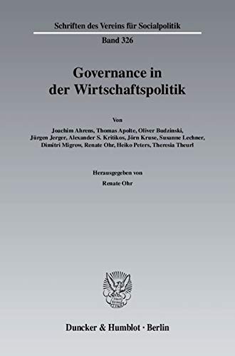 9783428132560: Governance in Der Wirtschaftspolitik