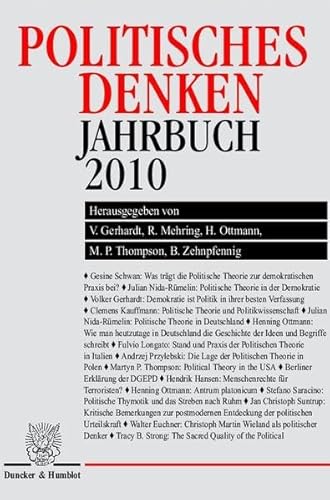 Imagen de archivo de Politisches Denken. Jahrbuch 2010 a la venta por Buchpark