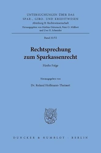 Stock image for Rechtsprechung zum Sparkassenrecht. for sale by Antiquariat  Werner Haschtmann