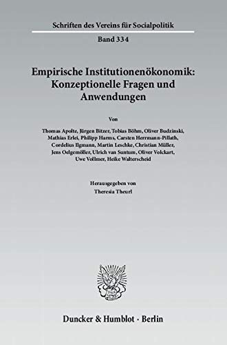 9783428138104: Empirische Institutionenkonomik: Konzeptionelle Fragen und Anwendungen