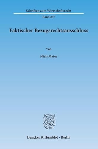 9783428143054: Faktischer Bezugsrechtsausschluss