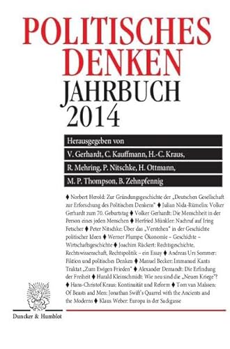 9783428145423: Politisches Denken. Jahrbuch 2014 (Politisches Denken. Jahrbuch, 24)