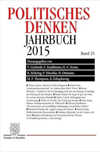 9783428148820: Politisches Denken. Jahrbuch 2015