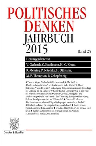 Stock image for Politisches Denken. Jahrbuch 2015. for sale by text + tne