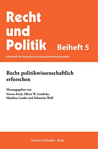 Beispielbild fr Recht politikwissenschaftlich erforschen. / On Law. Studies in Political Science. zum Verkauf von Gast & Hoyer GmbH