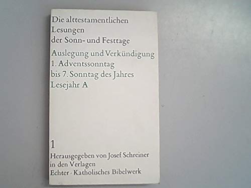 9783429002213: Die Alttestamentlichen Lesungen Der Sonn- und Festtage