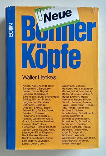 Beispielbild fr Neue Bonner Kpfe zum Verkauf von Bernhard Kiewel Rare Books