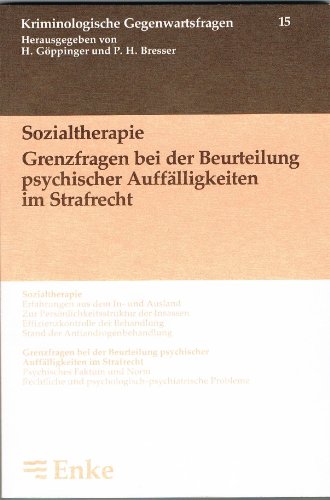 Beispielbild fr Kriminologische Gegenwartsfragen XV. Sozialtherapie zum Verkauf von medimops