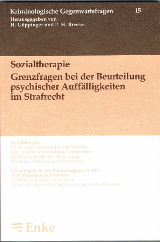 Stock image for Kriminologische Gegenwartsfragen XV. Sozialtherapie for sale by medimops